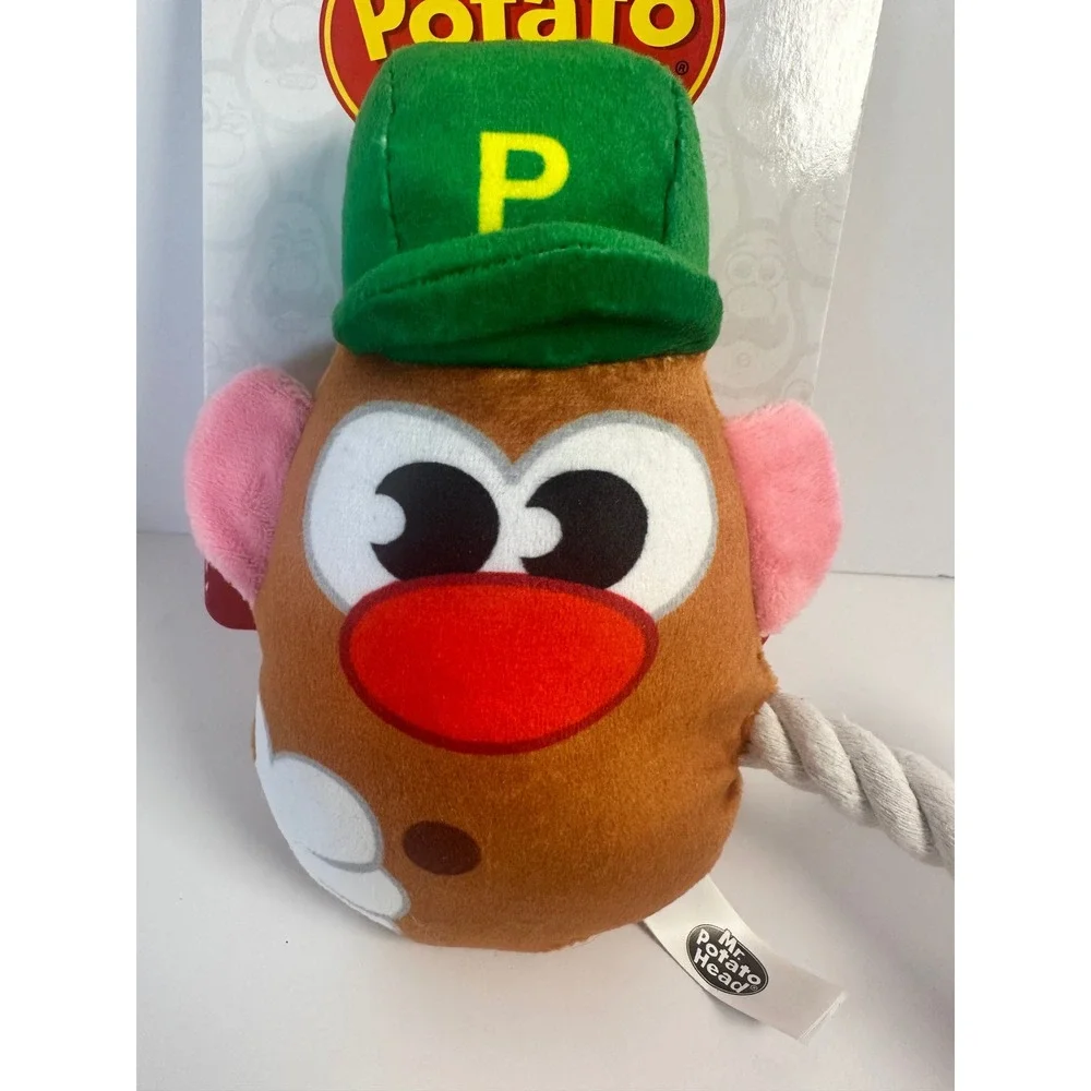 Hasbro Mr Potato Head Dog Toy Set 2pc Brown Blue Green New Squeak Crinkle‎ Rope